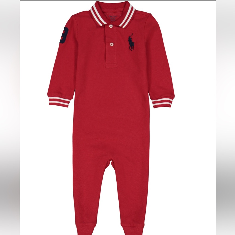 Ralph Lauren Red Kids One Piece Footie new